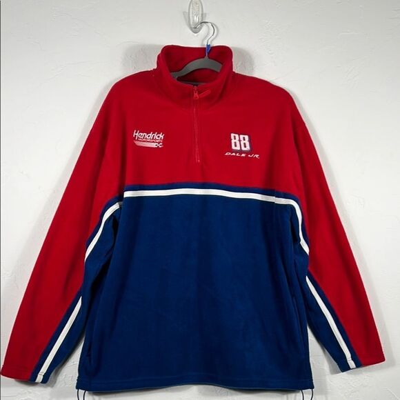 🔥🔥 Vintage NASCAR DALE EARNHARDT JR. #88 Embroidered Fleece Quarter Zip Pullov - Picture 1 of 10